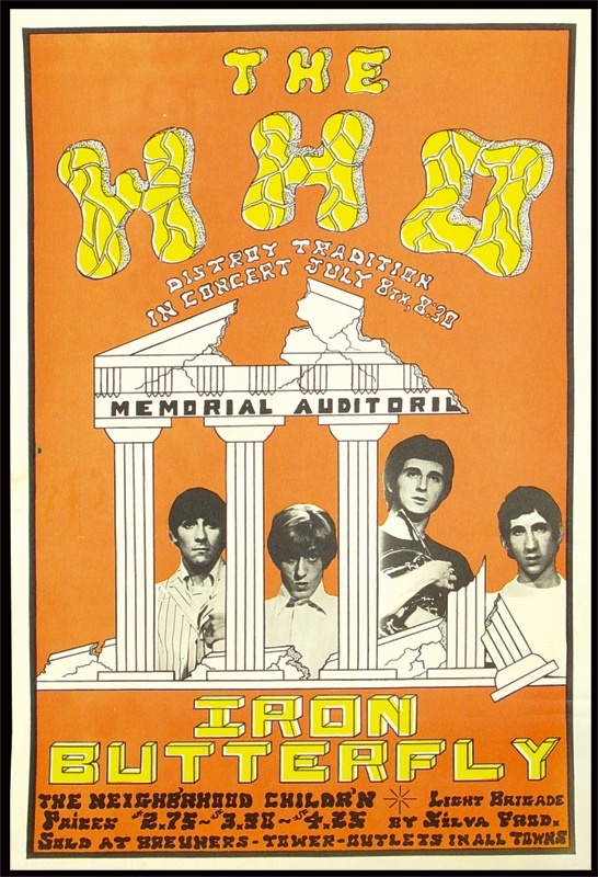 The Who - 1969 The Who at Memorial Auditorium Concert Poster
