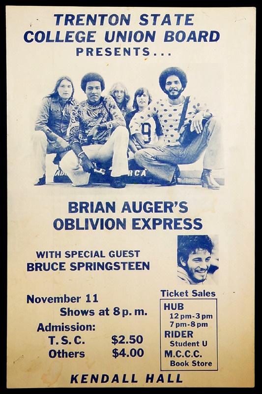 - Bruce Springsteen Brian Auger Concert Poster