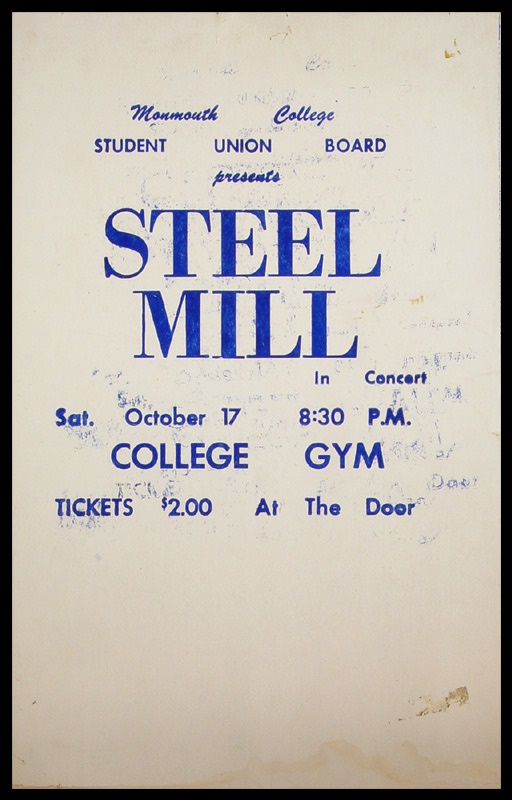 Bruce Springsteen - 1970 Steel Mill Monmouth College Poster