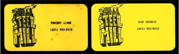 Bruce Springsteen - 1970 Steel Mill Business Cards for Vinnie Lopez and Danny Federici