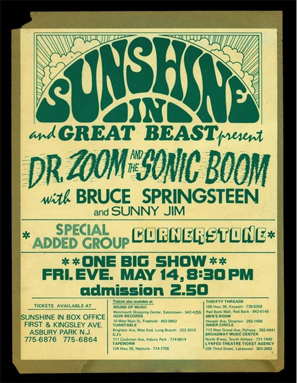 Bruce Springsteen - Dr. Zoom and the Sonic Boom Sunshine Inn Handbill