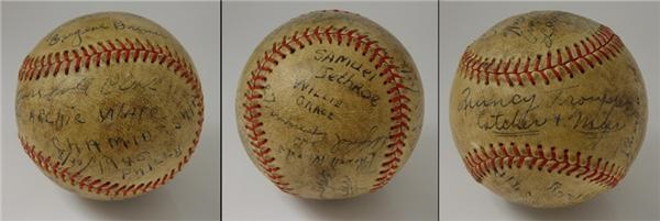 - 1945 Negro League World Series Game Used Signed Baseball