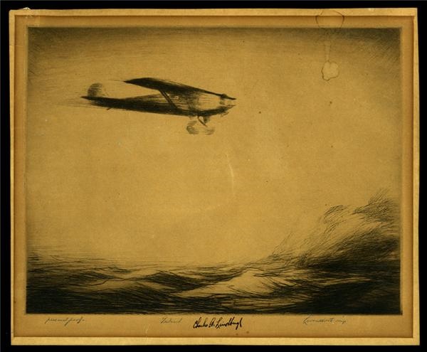 - Charles Lindbergh <i>Spirit of St. Louis</i> Signed Print