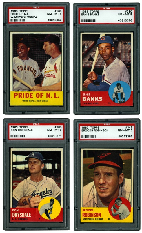 - 1963 Topps Baseball PSA 8 Collection (26)