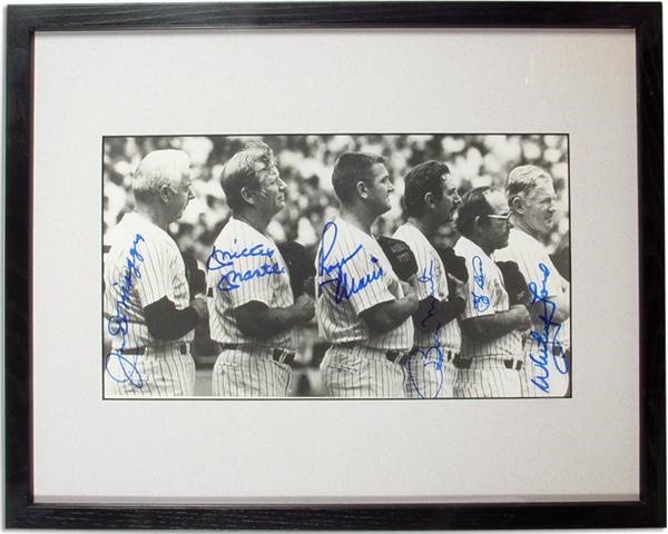 NY Yankees, Giants & Mets - New York Yankees Immortals Signed Photograph with DiMaggio, Mantle & Maris
