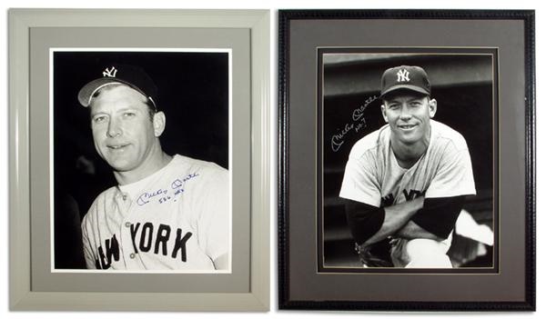 Mickey Mantle Signed 16"x20" Photos (2)