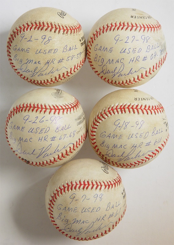 - 1998 Mark McGwire Home Run Game Used Baseballs (5)