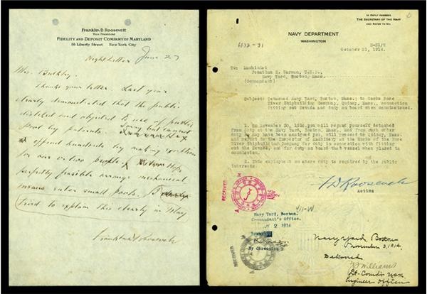 Political - Franklin D. Roosevelt Signed Letters (2)