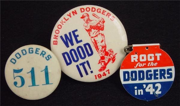 Dodgers - Rare Brooklyn Dodger Pins