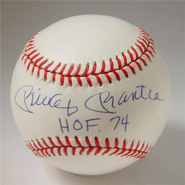 Mantle and Maris - Mickey Mantle “HOF 74” Signed Baseball