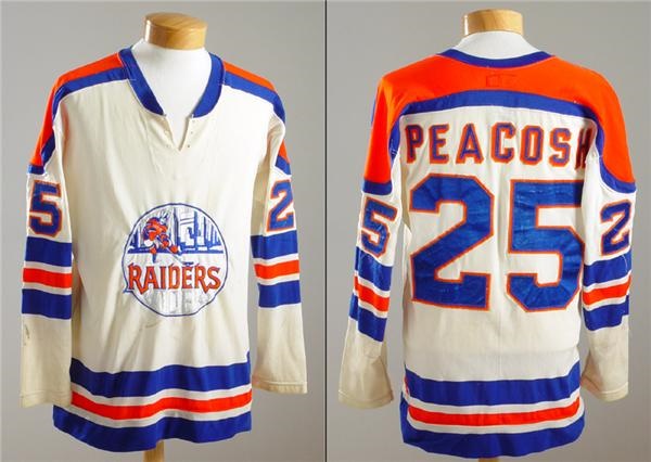 - 1972-73 Gene Peacosh First Year WHA New York Raiders Game Worn Jersey