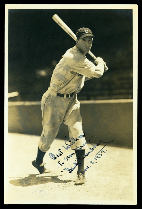 Baseball Autographs - Hank Greenberg Signed George Burke Photograph (4x6")