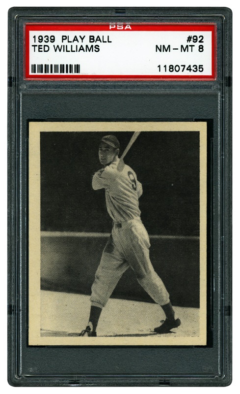 Baseball and Trading Cards - 1939 Playball #92 Ted Williams PSA 8
