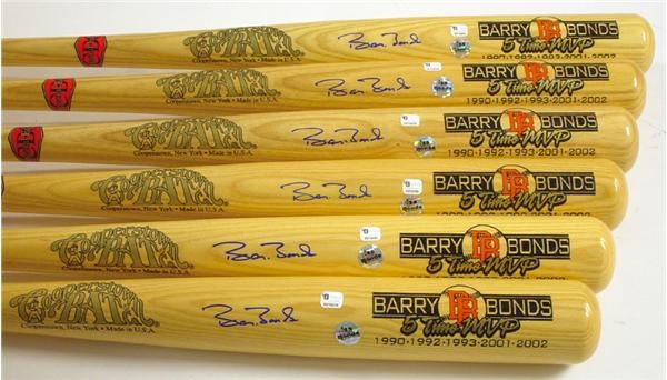 Barry Bonds - Barry Bonds 5-Time MVP Commemorative Signed Bats (12)