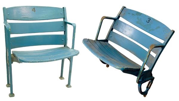 NY Yankees, Giants & Mets - Babe Ruth and Lou Gehrig Pair of Single Yankee Stadium Seats