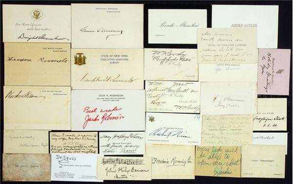 Historical - Signed Calling Card and Business Card Collection (1486)