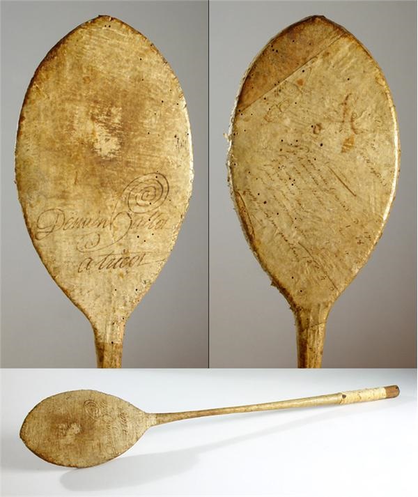 The Dr. David Pagnanelli Tennis Collection - “The Battoir” - 18th Century Racquet