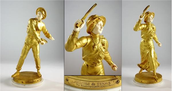 The Dr. David Pagnanelli Tennis Collection - Pair of Bronze Tennis Statues