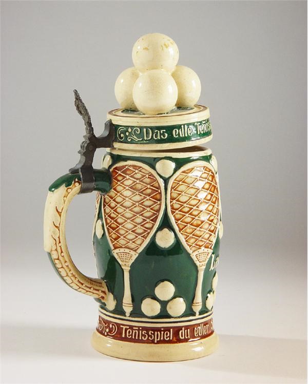 - 1910 Figural Tennis Stein