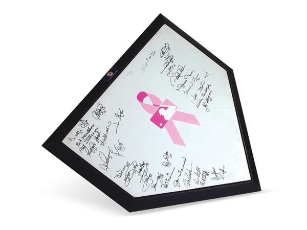 2004 New York Yankees Team Signed Homeplate from Mothers Day Supporting Breast Cancer