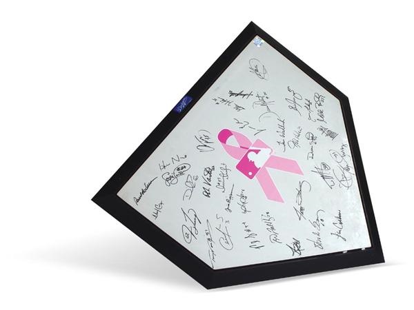 Home Plates - 2004 Los Angeles Dodgers Team Signed Homeplate from Mothers Day Supporting Breast Cancer