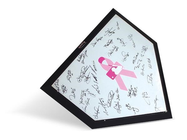 Home Plates - 2004 San Francisco Giants Team Signed Homeplate from Mothers Day Supporting Breast Cancer