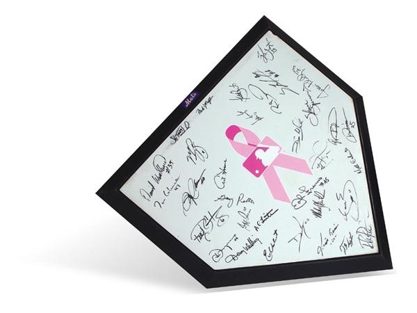 Home Plates - 2004 New York Mets Team Signed Homeplate from Mothers Day Supporting Breast Cancer