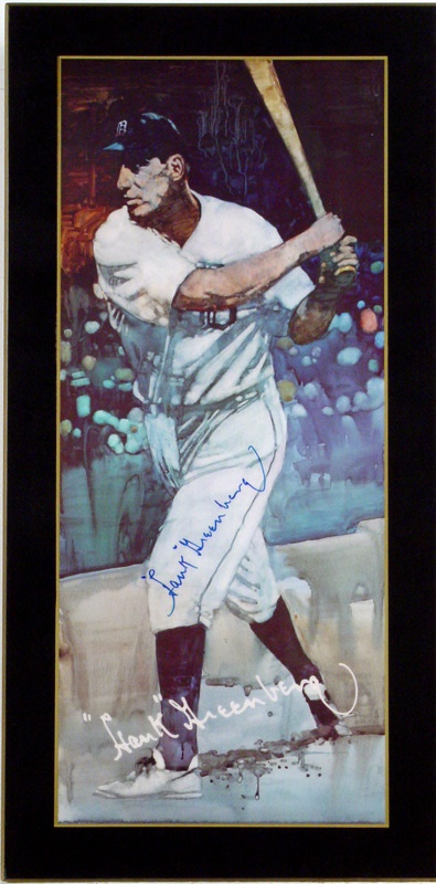 Baseball Autographs - Hank Greenberg Large Signed Print