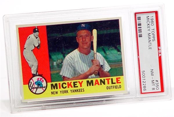 Baseball and Trading Cards - 1960 Topps  Mickey Mantle  PSA  8