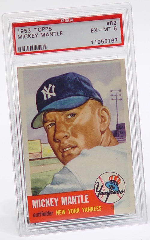 Baseball and Trading Cards - 1953 Topps # 82 Mickey Mantle PSA 6