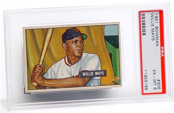 Baseball and Trading Cards - 1951 Bowman # 305 Willie Mays PSA 6
