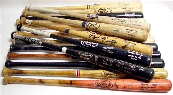 Baseball Equipment - Game Used /Autographed Bat Collection