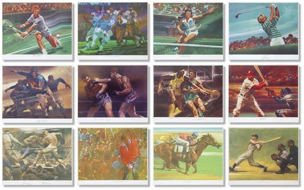 Sports Fine Art - Sports Illustrated Complete First Series "Living Legends" Prints Autographed by Palmer, Nicklaus, DiMaggio, Musial, Grange, Etc.