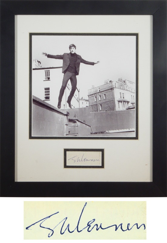 The Beatles - John Lennon "Performing Right Society" Framed Signature