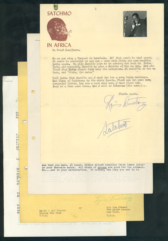 Louis Armstrong Typed Letters