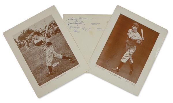 NY Yankees, Giants & Mets - 1940s Signed Baseball Magazine Photos with Joe DiMaggio (18)