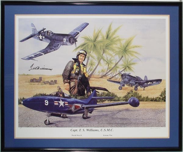 Lot Detail - Ted Williams Signed Marines Print Framed (JSA)