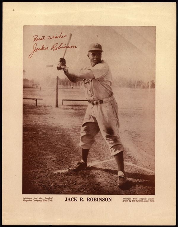 Jackie Robinson - Jackie Robinson Signed Baseball Magazine Cover