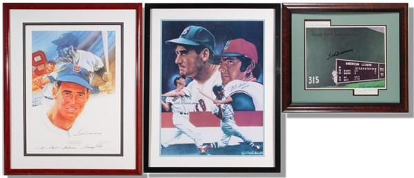 Ted Williams - 4 Ted Williams Signed Prints/Poster