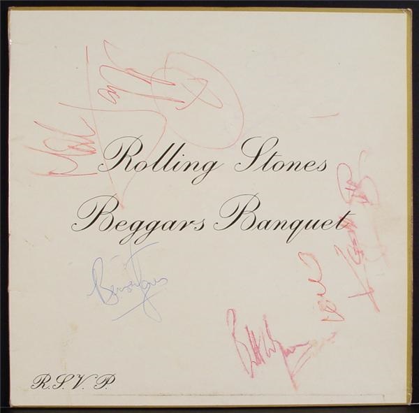 Rolling Stones - Rolling Stones Signed "Beggars Banquet" Album Cover