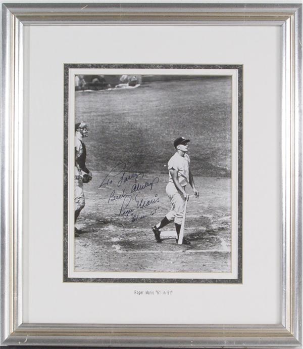 Roger Maris 61st Homerun Signed Wire Photo