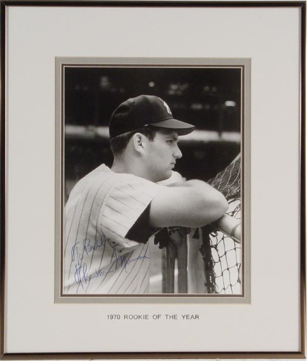 NY Yankees, Giants & Mets - Thurman Munson Signed Rookie Photo