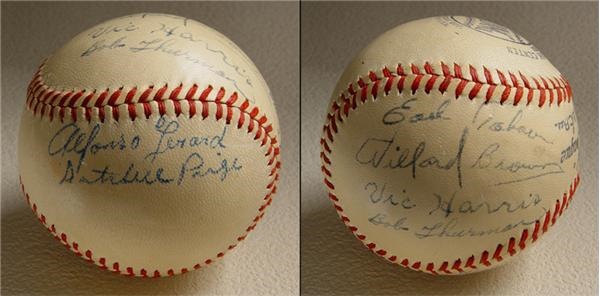 Baseball Memorabilia - Puerto Rican League Baseballs One with Satchel Paige "Los Canrejeros" Partial Team Ball (2)