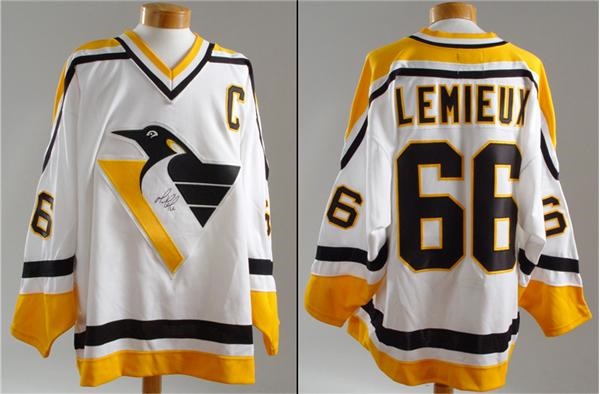 Hockey Sweaters - 1996-97 Mario Lemieux Pittsburgh Penguins Game Worn Jersey