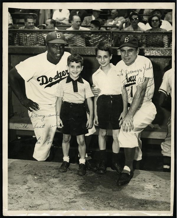 Jackie Robinson - Jackie Robinson and Pee Wee Reese Signed 8x10" Photo