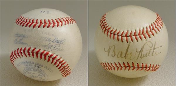 Single Signed Baseballs - Babe Ruth Single Signed Baseball