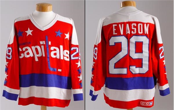 Hockey Sweaters - 1984-85 Dean Evason Washington Capitals Game Worn Jersey