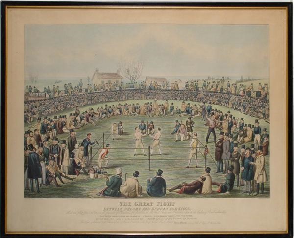 Mid 19th Century Boxing Engraving-The Great Fight