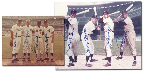 Baseball Autographs - Signed New York Centerfielders Photos (2)