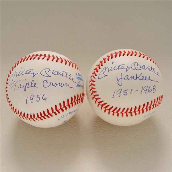 Mantle and Maris - Mickey Mantle Special Signed Baseballs (2)